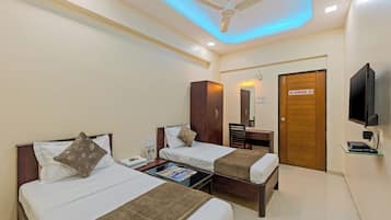 Desk, free WiFi, bed sheets