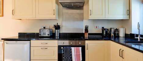 Microondas, horno, lavavajillas y tostadora