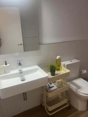 Estudio estándar | Baño | Regadera, secadora de cabello, toallas, jabón 