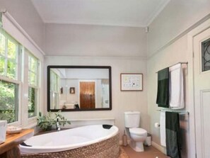 Een douche, een bubbelbad, een haardroger, handdoeken