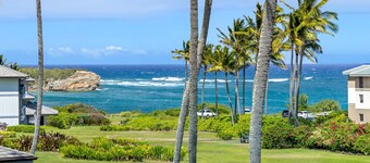 What a SPECTACULAR view! 2 bdrm Poipu Sands Condo -Short walk to Poipu Beaches.