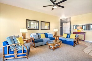 Smart TV, DVD player, books, video library