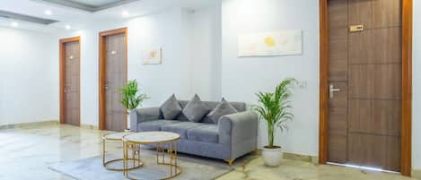 Estúdio, vista para a cidade | Área de estar