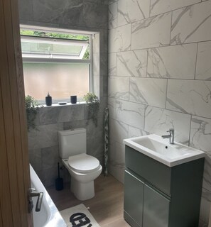 Secador de cabelo, toalhas de banho, papel higiênico 