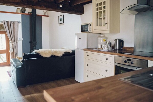 Kühlschrank, Mikrowelle, Ofen, Herdplatte