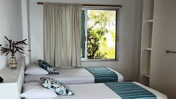 2 kamar tidur dan seprai linen
