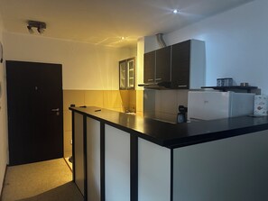 Réfrigérateur, four, lave-vaisselle, bouilloire électrique