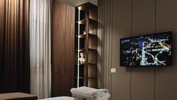 1 bedroom, desk, soundproofing, iron/ironing board