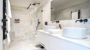 Hair dryer, towels