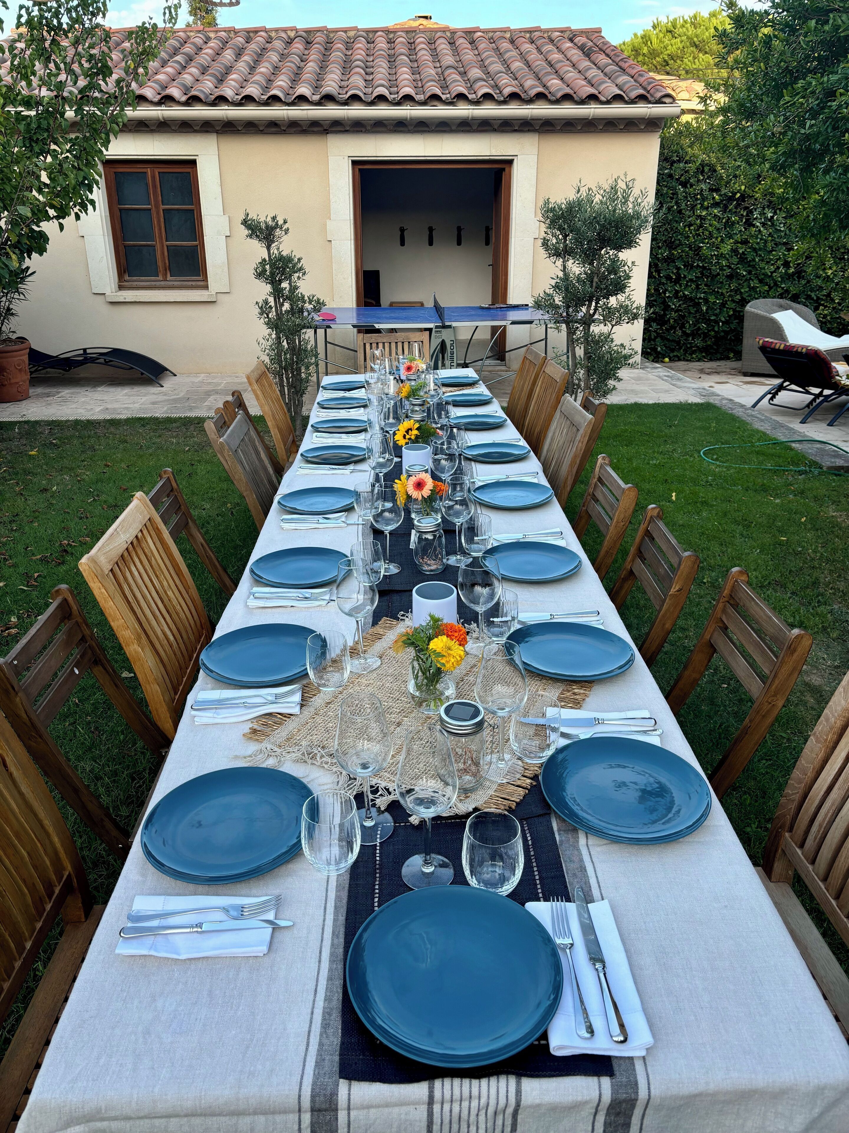 Outdoor banquet area