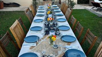 Outdoor banquet area
