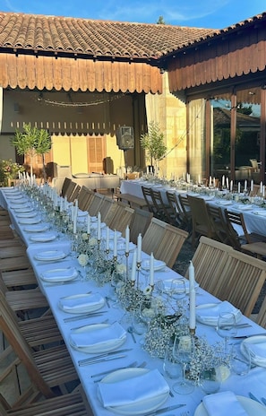 Outdoor banquet area