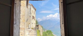 Stone tower in the heart of the village in the Mercantour Park, 45 minutes from Nice