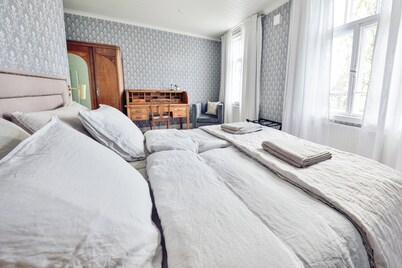 In the eastern wing, 6 people accommodate in a three two-person rooms