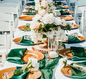 Outdoor banquet area