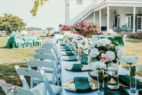 Outdoor banquet area