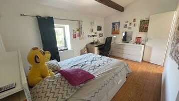 4 slaapkamers, een strijkplank/strijkijzer, wifi, beddengoed