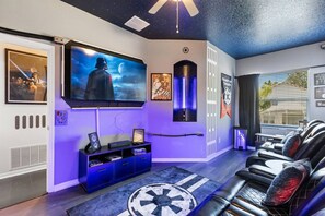 TV, video games, ping pong, stereo