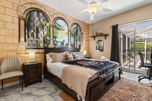 3 bedrooms, desk, iron/ironing board, travel cot