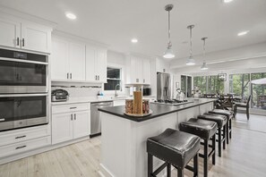 Fridge, microwave, oven, stovetop - Private Deck Retreat Near Atlanta Attractions (Marietta)