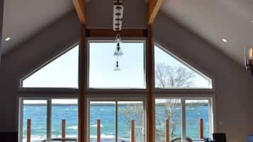 Smart TV, chimenea y estéreo