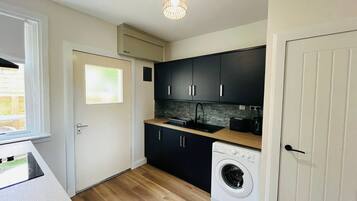 Fridge, microwave, oven, toaster