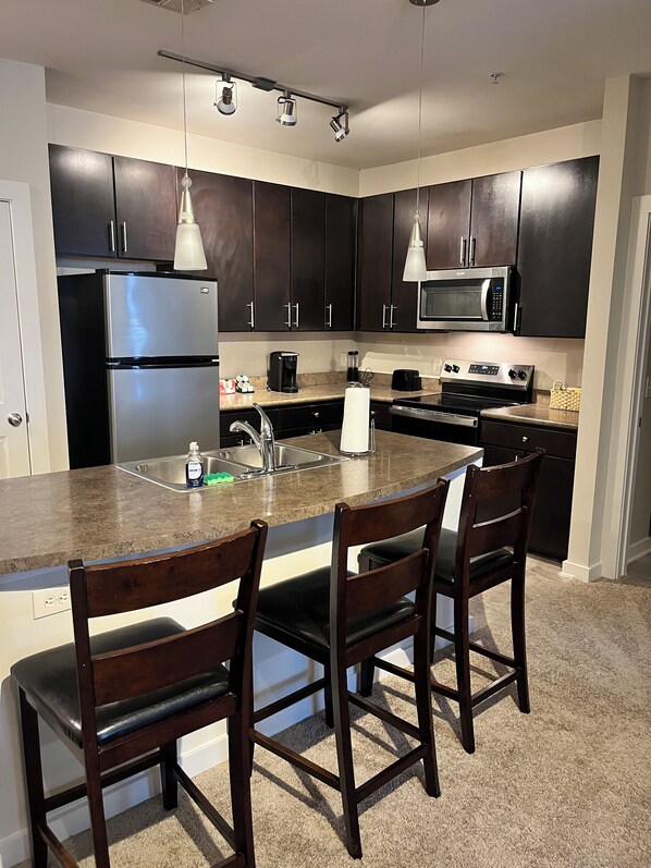 Fridge, microwave, oven, stovetop - 2-bedroom cozy family friendly studio apartment in trendy Charlotte with WiFi,AC (Charlotte)