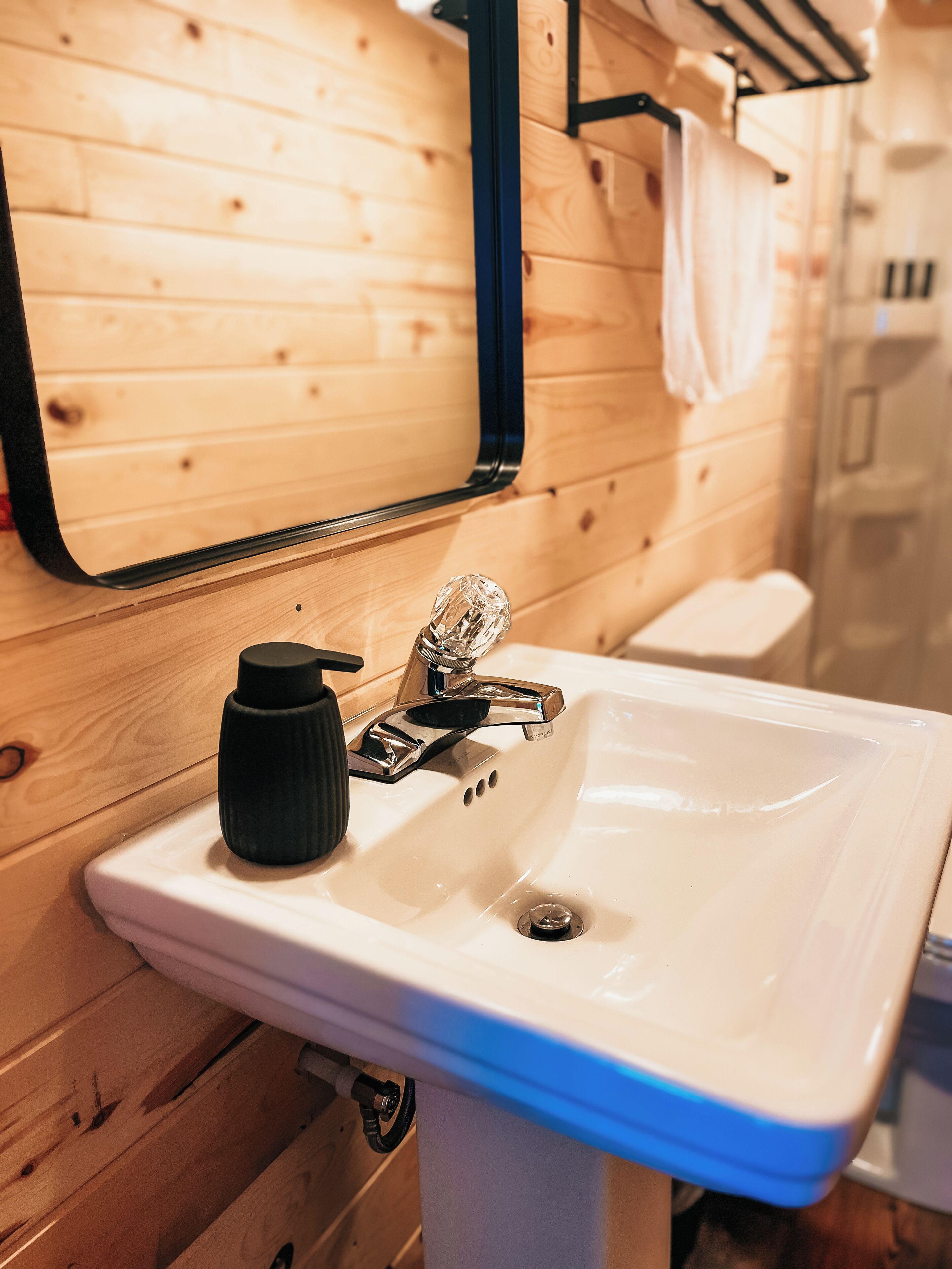 Dusche, Handtücher, Seife, Toilettenpapier