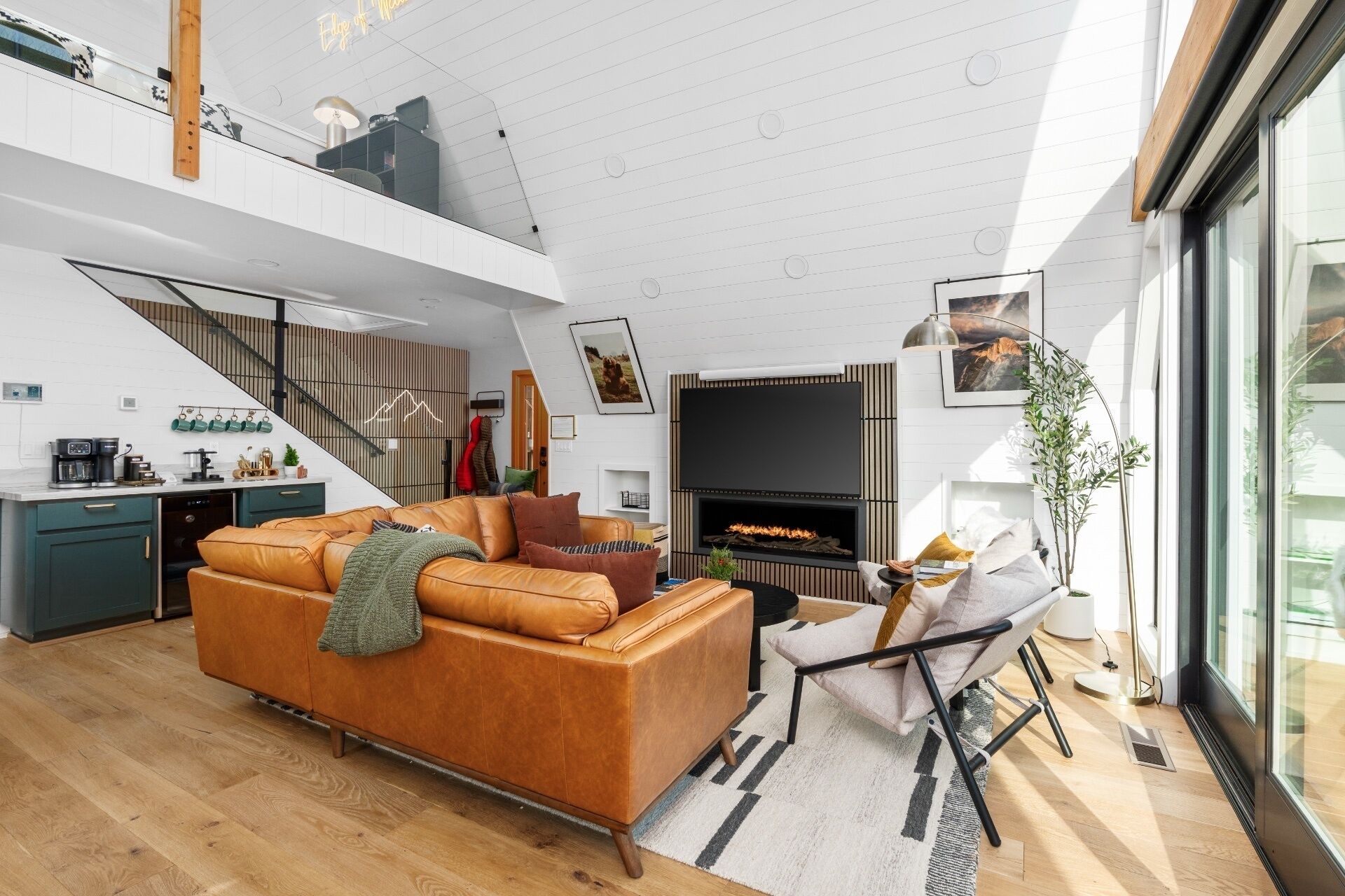 智能电视、壁炉、电子游戏、书