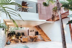 Villa - 1 sovrum - privat pool | Sängtillbehör av högsta kvalitet, duntäcken och minibar