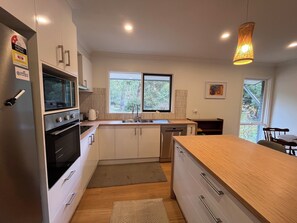 Microwave, oven, stovetop, dishwasher