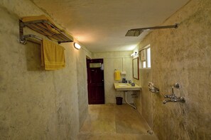 Shower, hair dryer, bidet, towels - Villa 10 Para - 2BHK City Center Stay Balcony Green Surroundings 4 Pax (Udaipur)
