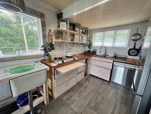 Private kitchen - Welcome to Happy Whale 1 modern Bedroom apartment. (Betty's Bay)