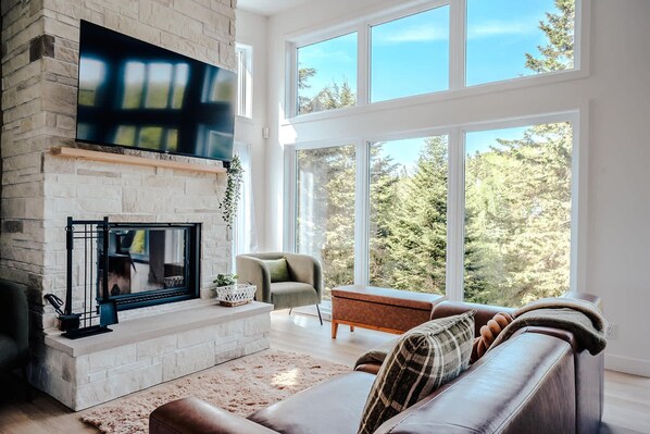 TV, fireplace, offices