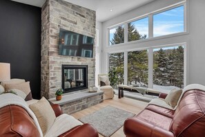 TV, fireplace, offices