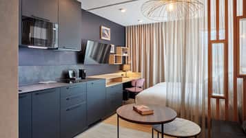 Studio, 1 Doppelbett (2 Guests) | Schreibtisch, kostenlose Zustellbetten, kostenloses WLAN, BettwÀsche