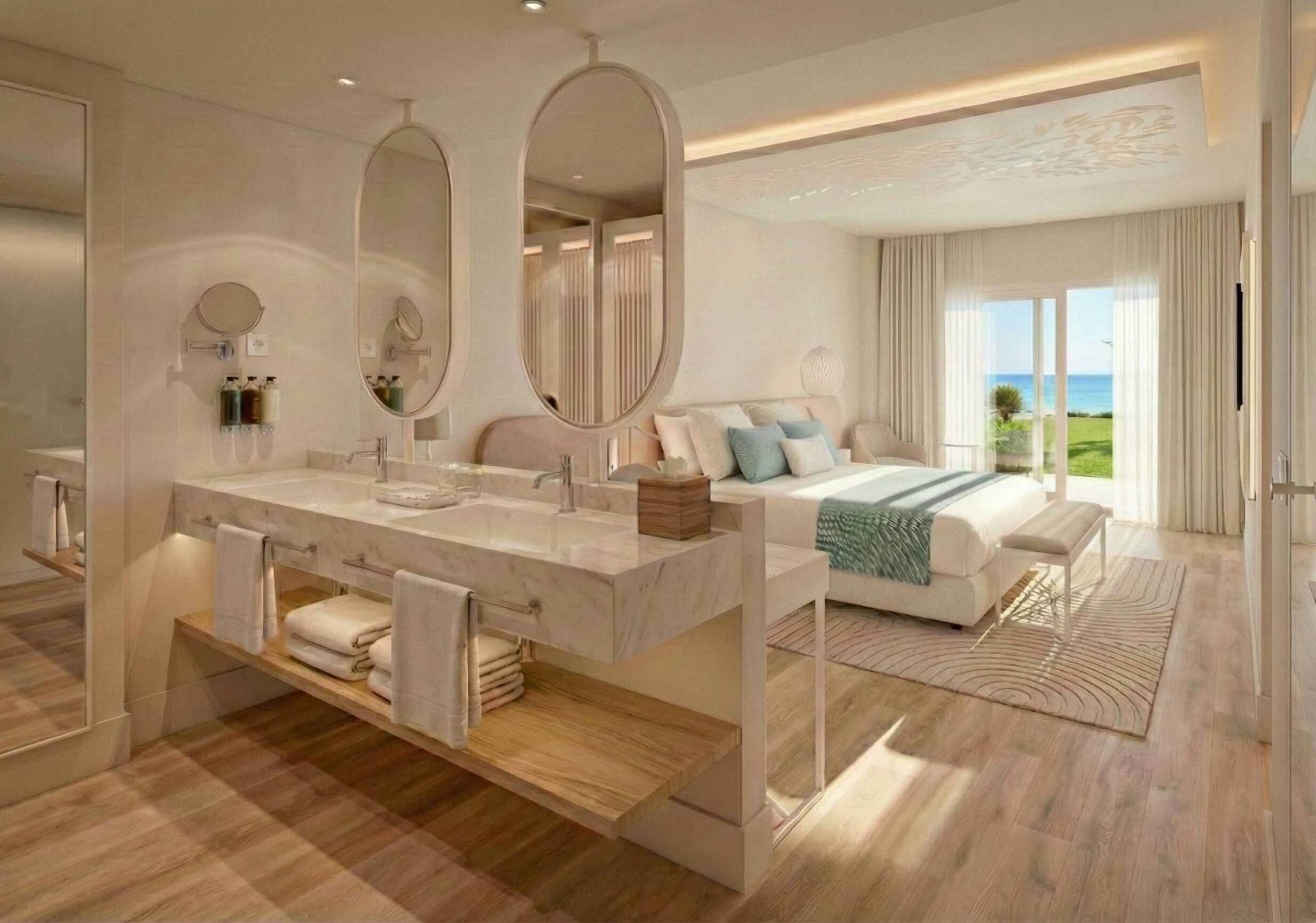 Junior Double or Twin Room, Sea View (Dolce Vita  "The One") | Bathroom | Slippers