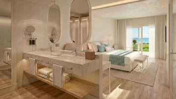 Quarto casal ou duplo júnior, vista para o mar (Dolce Vita "The One") | Banheiro | Chinelos