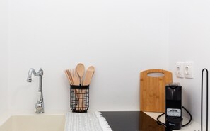 Luxury Studio, Partial Sea View | Private kitchen | Mini-fridge, stovetop, espresso maker, electric kettle