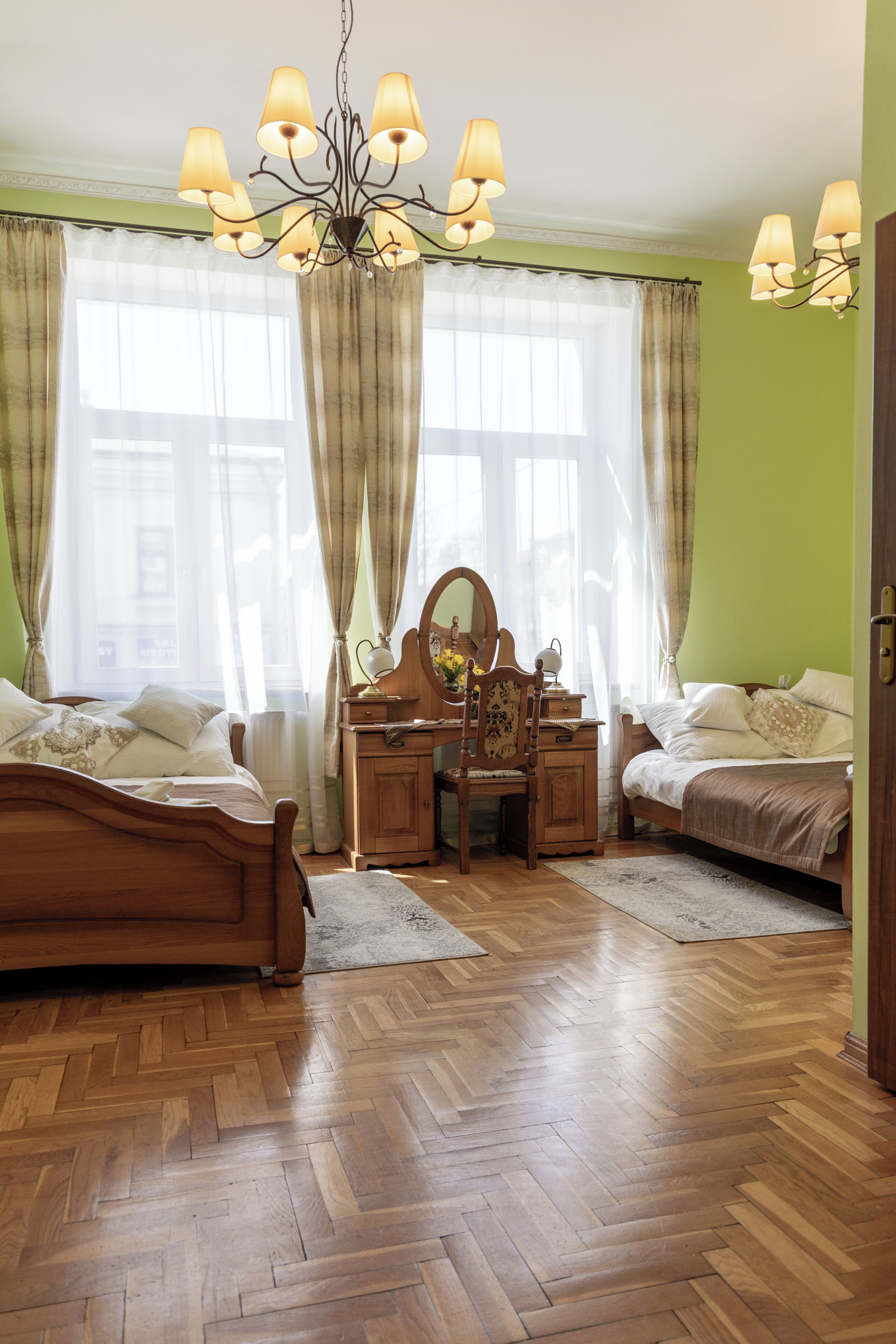 Presidential Apartment | Desk, laptop workspace, blackout curtains, iron/ironing board