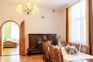 Presidential Apartment | Desk, laptop workspace, blackout drapes, iron/ironing board (on request)