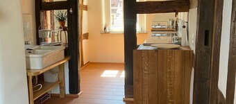 House of comfort; biologically renovated half-timbered building with a modern ambience