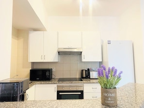 Kühlschrank, Mikrowelle, Ofen, Herdplatte