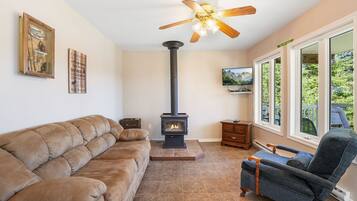 Fernseher, Kamin, DVD-Player