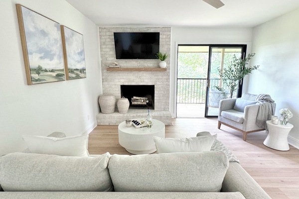 Relax with your favorite shows on the smart TV or step outside to unwind.