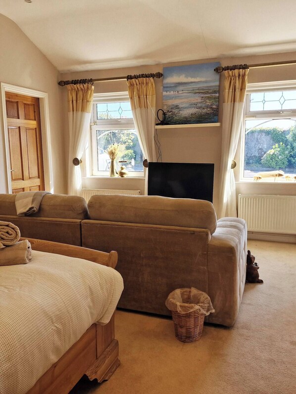 1 chambre, bureau, fer et planche à repasser, lit parapluie