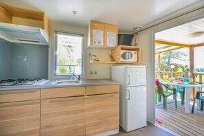 Fridge, microwave, stovetop