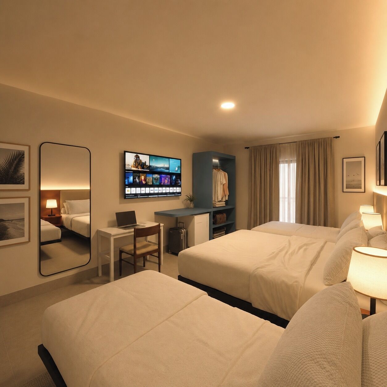 Free WiFi, bed sheets