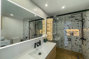 Shower, hair dryer