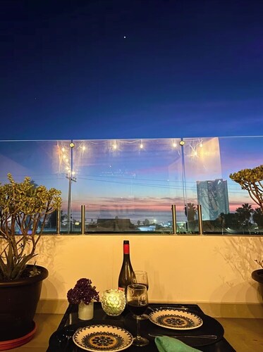 Ocean view terrace 3-bedroom house in  El Sauzal with AC, WiFi